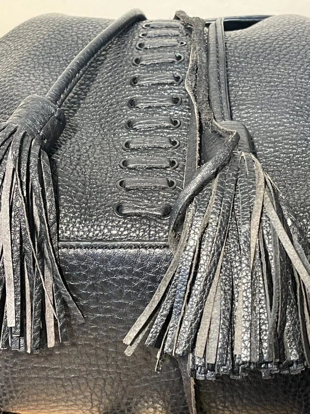 Rebecca Minkoff Moto Black Leather Backpack  Butter Soft Leather Tassel Detail